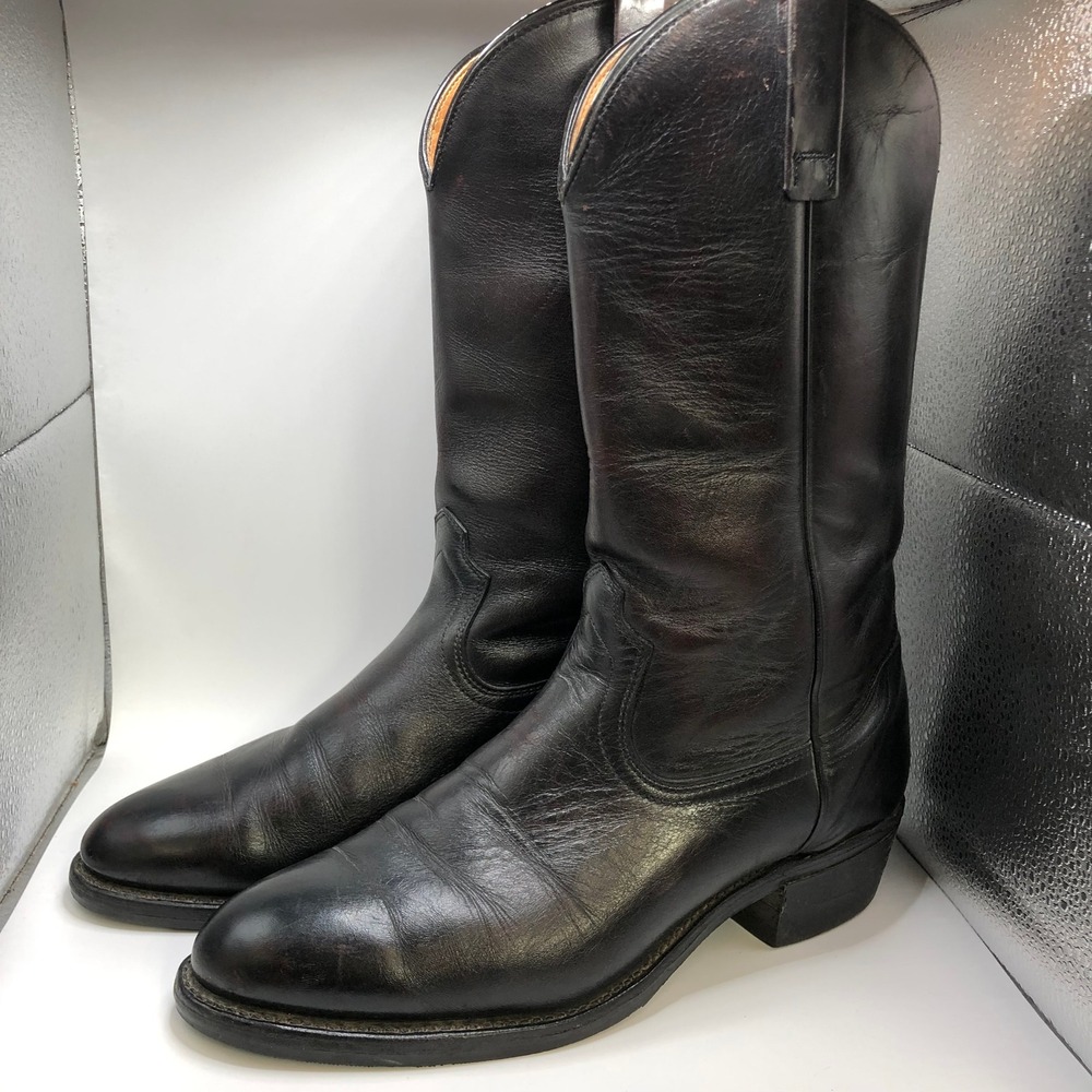 Red Wing 1155 Pecos Mens 9.5 D Black Leather Western Pull On Work Boots USA Made